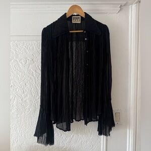 Catherine Malandrino sheer blouse top with flared sleeves